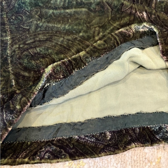 Kate Hill Silk Blend Velvet Paisley Palazzo Pants - Picture 11 of 12